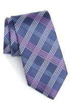 Men's Nordstrom Men's Shop Plaid Silk Tie, Size - Blue