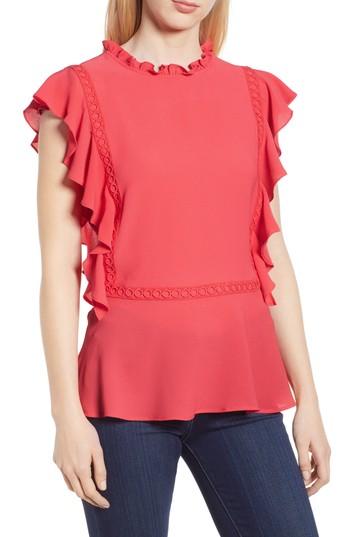 Women's Gibson Ruffled Peplum Blouse - Black