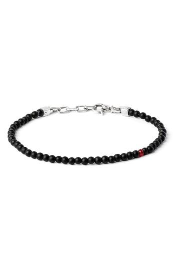Men's Title Of Work Onyx & Ruby Bead