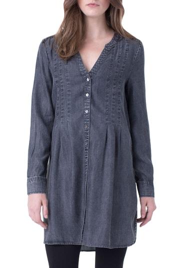 Women's Liverpool Release Pleat Tunic Top - Grey