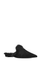 Women's Nine West Ashlena Faux Fur Trim Mule M - Black