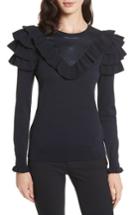 Women's Ted Baker London Hellgar Satin Contrast Ruffle Sweater