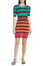Women's Dvf Stripe Ribbed Cover-up Sweater Dress - Blue