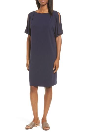 Women's Eileen Fisher Slit Sleeve Kimono Dress, Size - Blue