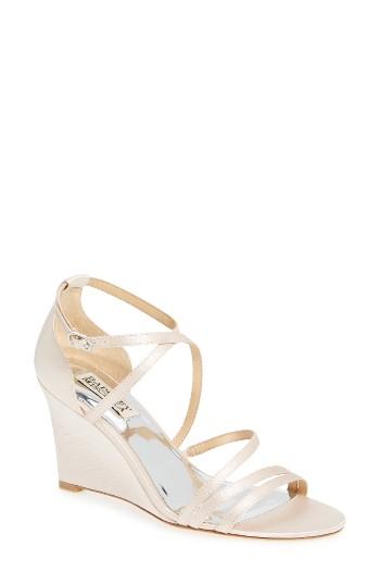 Women's Badgley Mischka Bonanza Strappy Wedge Sandal .5 M - Pink