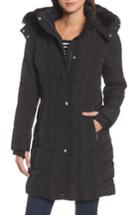 Women's Calvin Klein Hooded Down Parka With Faux Fur Trim