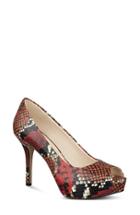 Women's Nine West 'qt Pie' Platform Peep Toe Pump M - Red