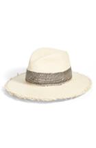 Women's Rag & Bone Frayed Edge Panama Straw Hat - Black