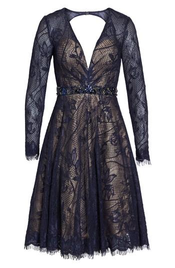 Women's Mac Duggal Open Back Lace A-line Dress