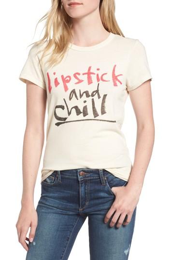 Women's Junk Food Lipstick & Chill Tee - Ivory