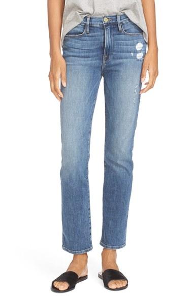 Women's Frame High Rise Straight Leg Jeans