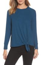 Women's Gibson Tie Front Cozy Fleece Pullover, Size - Blue