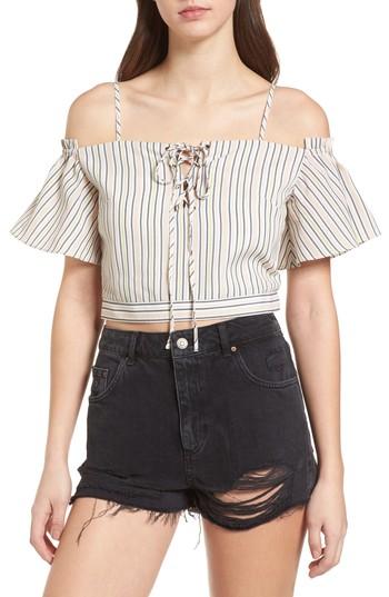 Women's J.o.a. Off The Shoulder Crop Top - Pink