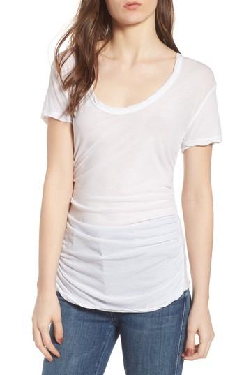Women's James Perse Shirred Tee - White
