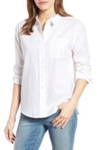 Women's Nydj Linen & Cotton Shirt - White
