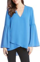 Women's Karen Kane Crossover Bell Sleeve Top - Blue