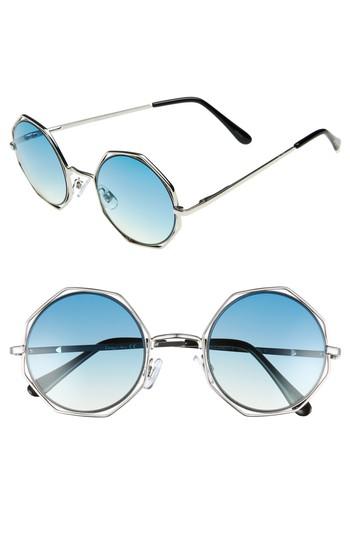 Women's Circus By Sam Edelman 50mm Round Sunglasses - Silver