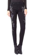 Women's Liverpool Kayden Embellished Skinny Jeans - Black