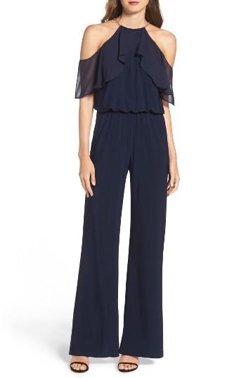 Women's Xscape Cold Shoulder Jumpsuit - Blue