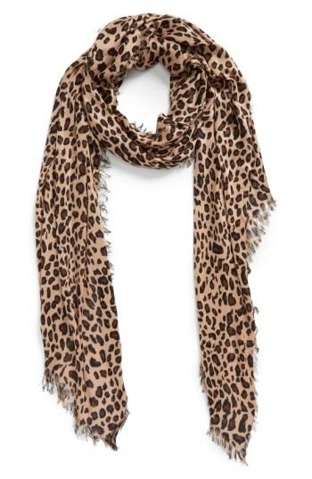 Women's Sole Society Leopard Print Scarf, Size - Brown