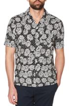 Men's Original Penguin Daisy Print Camp Shirt, Size - Black