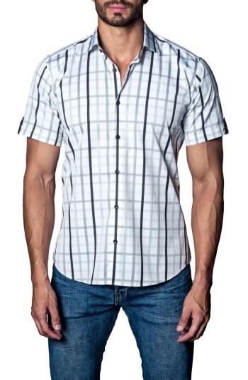 Men's Jared Lang Plaid Sport Shirt - White