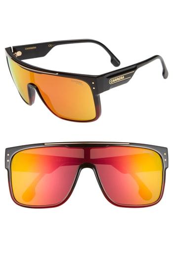 Men's Carrera Eyewear Flagstop Ii 140mm Flat Top Sunglasses - Black/ Red