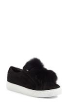 Women's Here/now Raven Genuine Fox Fur Trim Sneaker