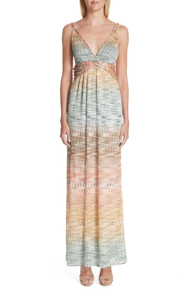Women's Missoni Metallic Knit Maxi Dress Us / 42 It - White