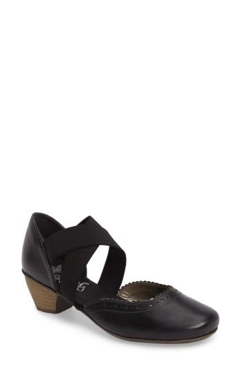 Women's Rieker Antistress Mariah 53 Perforated Cross Strap Pump Eu - Black