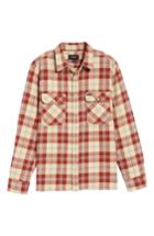 Men's Brixton 'archie' Plaid Flannel Shirt, Size - Red
