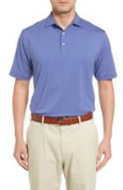 Men's Peter Millar Basset Stripe Jersey Polo, Size - Blue