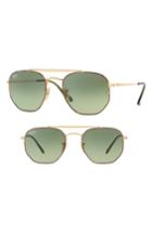Women's Ray-ban Marshall 51mm Aviator Sunglasses - Light Green Gradient