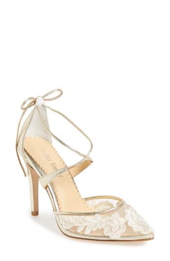 Women's Bella Belle Anita Illusion Cross Strap Pump .5 M - Metallic