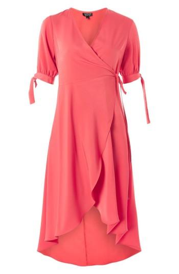 Women's Topshop Dusty Emma Tie Sleeve Wrap Dress Us (fits Like 0) - Red