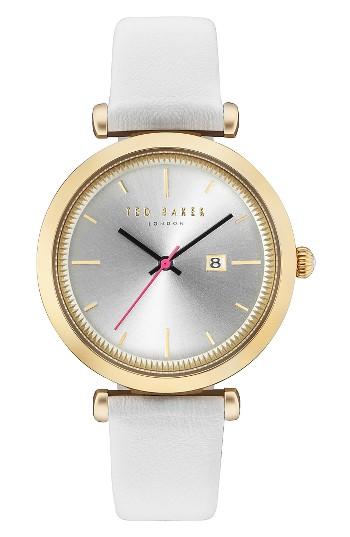 Women's Ted Baker London Ava Leather Strap Watch, 36mm