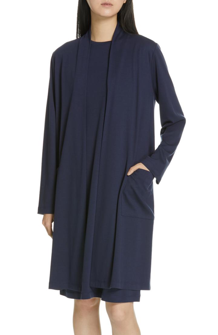 Women's Eileen Fisher Long Cardigan, Size - Blue