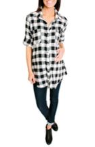 Women's Nom Maternity 'campbell' Plaid Maternity Top - Black