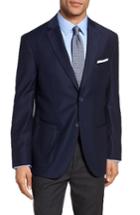 Men's Jkt New York Trim Fit Stretch Wool Blazer L - Blue