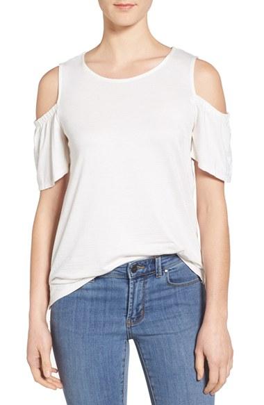 Women's Gibson Cold Shoulder Top - Ivory
