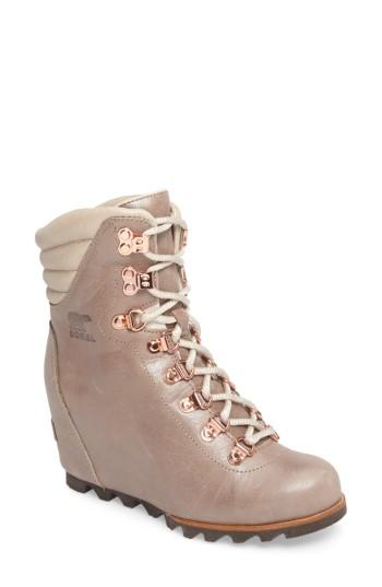 Women's Sorel 'conquest' Waterproof Wedge Boot .5 M - Brown