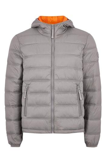Men's Topman Terrain Classic Fit Quilted Jacket - Grey
