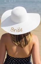 Women's Cathy's Concepts Bride Sequin Straw Hat -