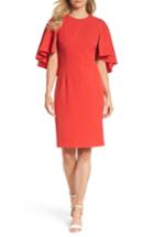 Women's Eliza J Cape Sleeve Dress - Red