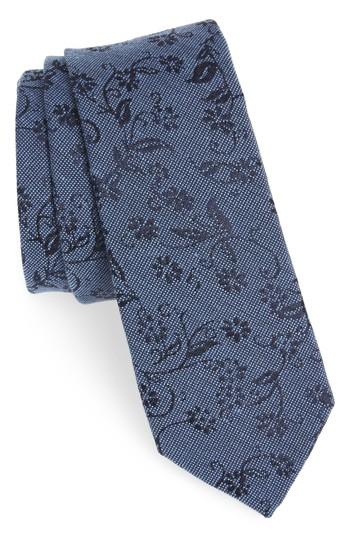 Men's Nordstrom Men's Shop Emerson Floral Wool & Silk Tie, Size - Blue