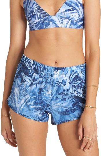 Women's Billabong Havanah Hawaiian Print Volley Shorts - Blue