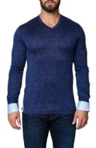 Men's Maceoo Print V-neck T-shirt (l) - Purple