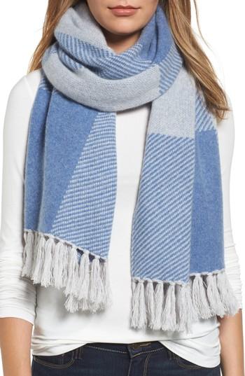 Women's Halogen Buffalo Check Cashmere Scarf