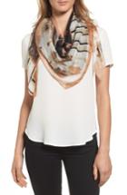 Women's Vince Camuto Print Clash Square Silk Scarf, Size - Ivory