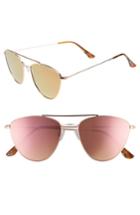 Women's Circus By Sam Edelman 57mm Mirrored Cat Eye Sunglasses - Rose Gold/ Rose Mirror